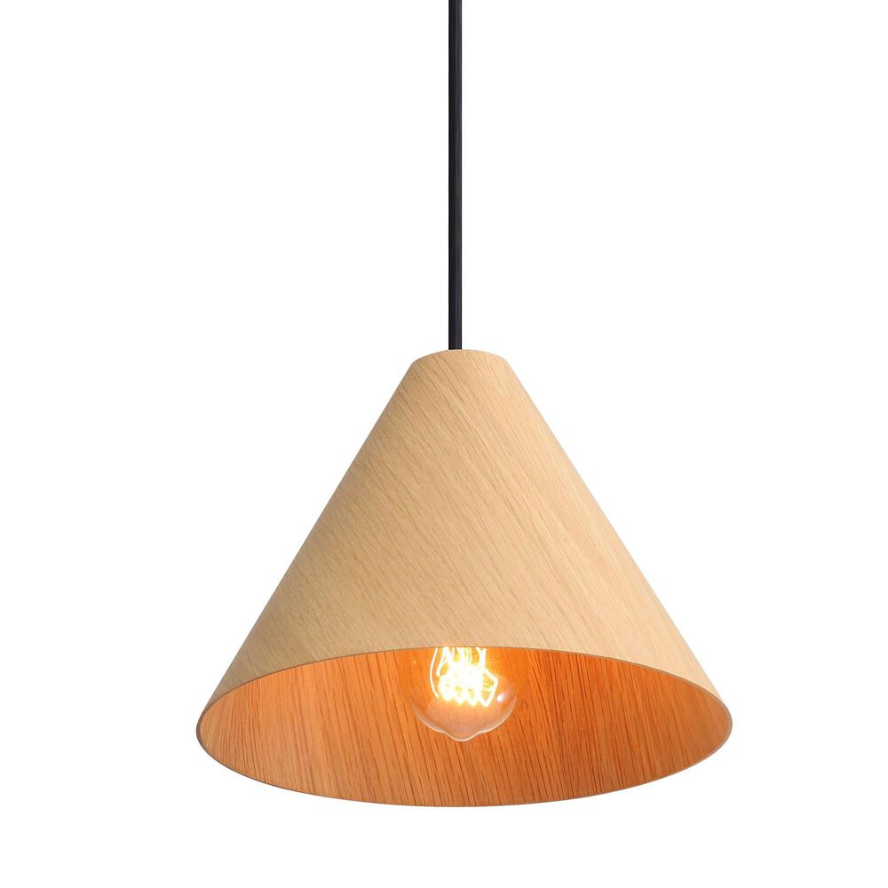 Golden Lighting Conique 1-Light Mini Pendant in Light Walnut, , large