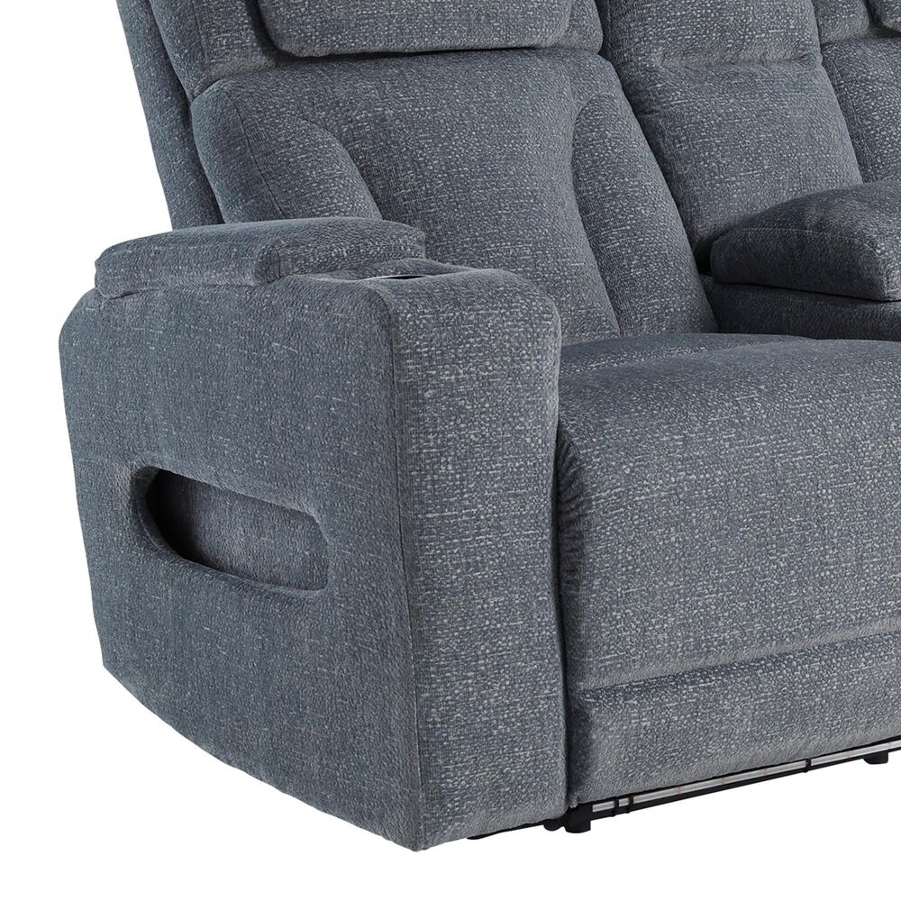 Ashley Forest Lake Power Reclining Loveseat in Steel, , large