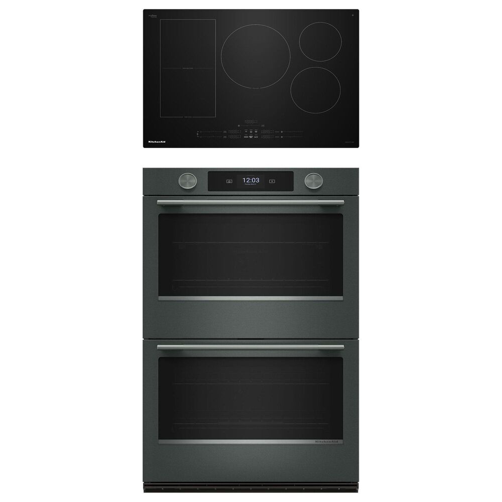 KitchenAid 2-Piece Kitchen Package with Juniper 30" Smart Double Wall Oven and Black 30" Induction Cooktop, , large