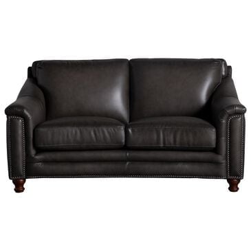 Hydeline Billingham Leather Stationary Loveseat in Ash, , large