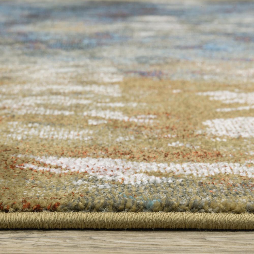 Oriental Weavers Venice Forli 2&#39;3&quot; x 7&#39;6&quot; Blue and Gold Runner, , large