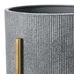 Creative Coop 2-Piece Modern Boho Embossed Metal Planter with Stand Set in Charcoal Grey and Gold, , large