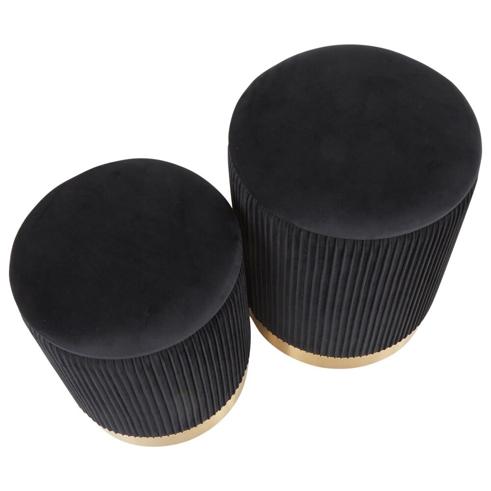 Lumisource Marla 2-Piece Nesting Ottoman Set in Black, , large