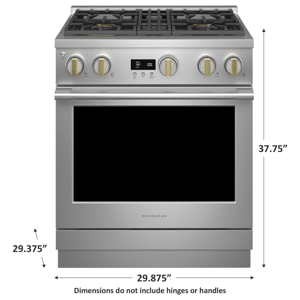 Monogram 30" All Gas Professional Range with 4 Burners in Stainless