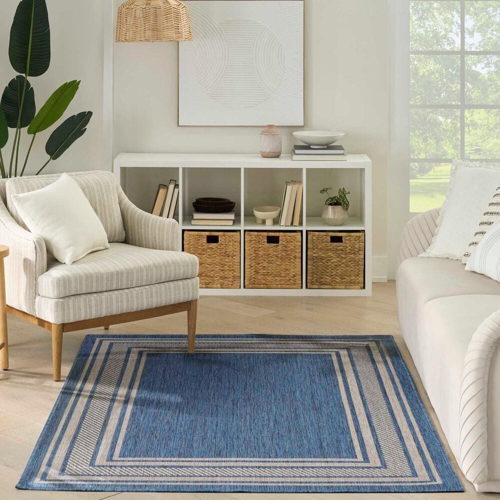 Nourison Horizon HOZ03 Denim 5&#39; x 7&#39; Indoor/Outdoor Area Rug, , large