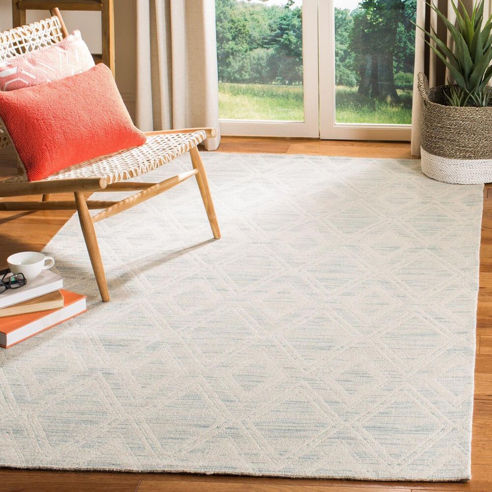 Safavieh Marbella Geometric 6&#39; x 9&#39; Light Blue and Ivory Area Rug, , large
