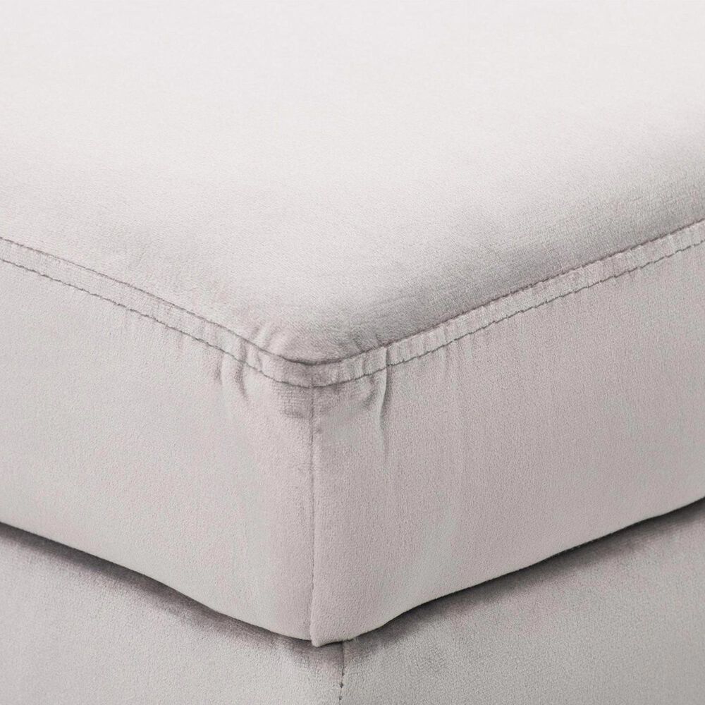CorLiving Perry Storage Ottoman in Light Grey Velvet, , large