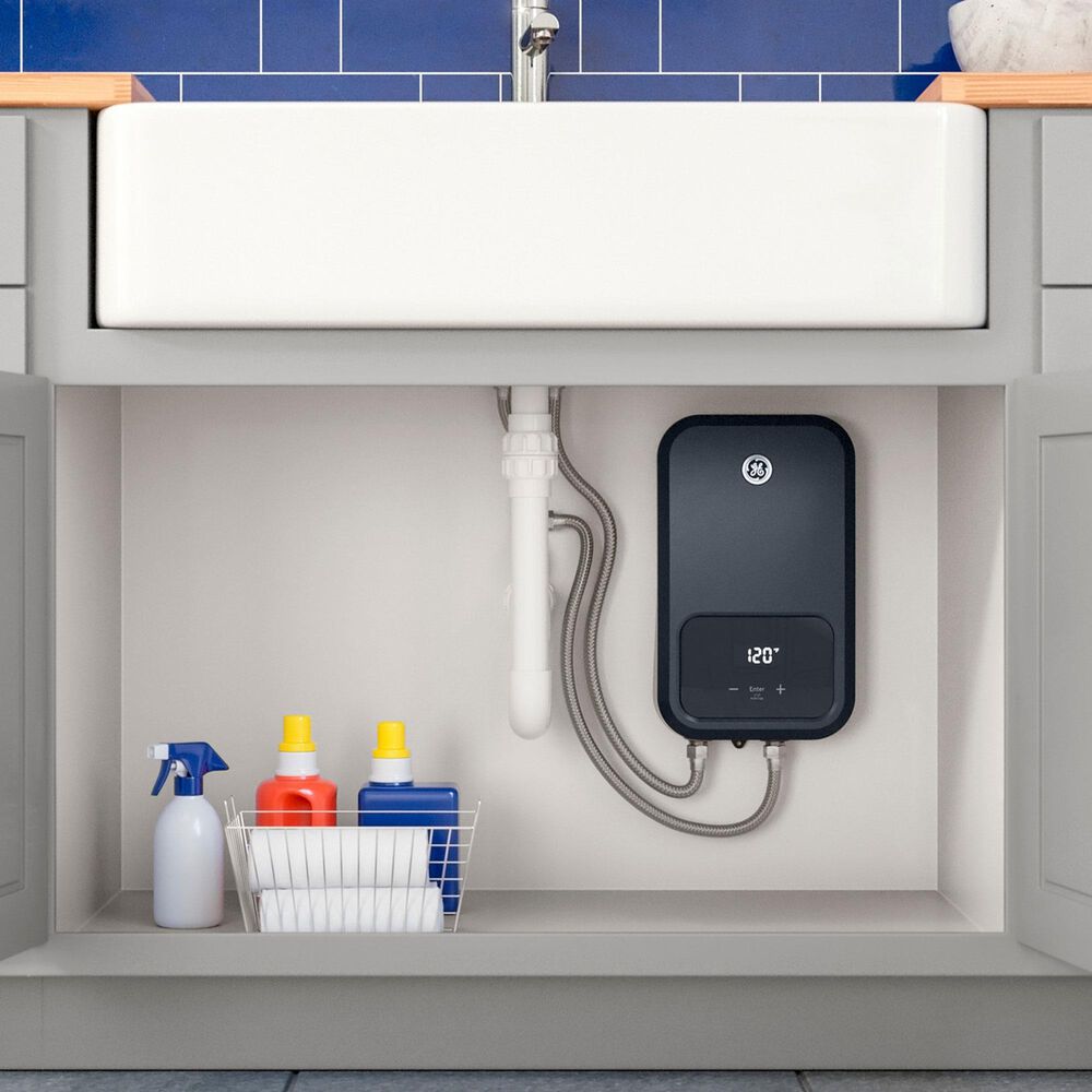GE Appliances 14.6 kW Tankless Electric Water Heater in Diamond Gray, , large