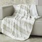 Duke Imports Leopard Stripe Plush Throw in Ivory and Cream, , large