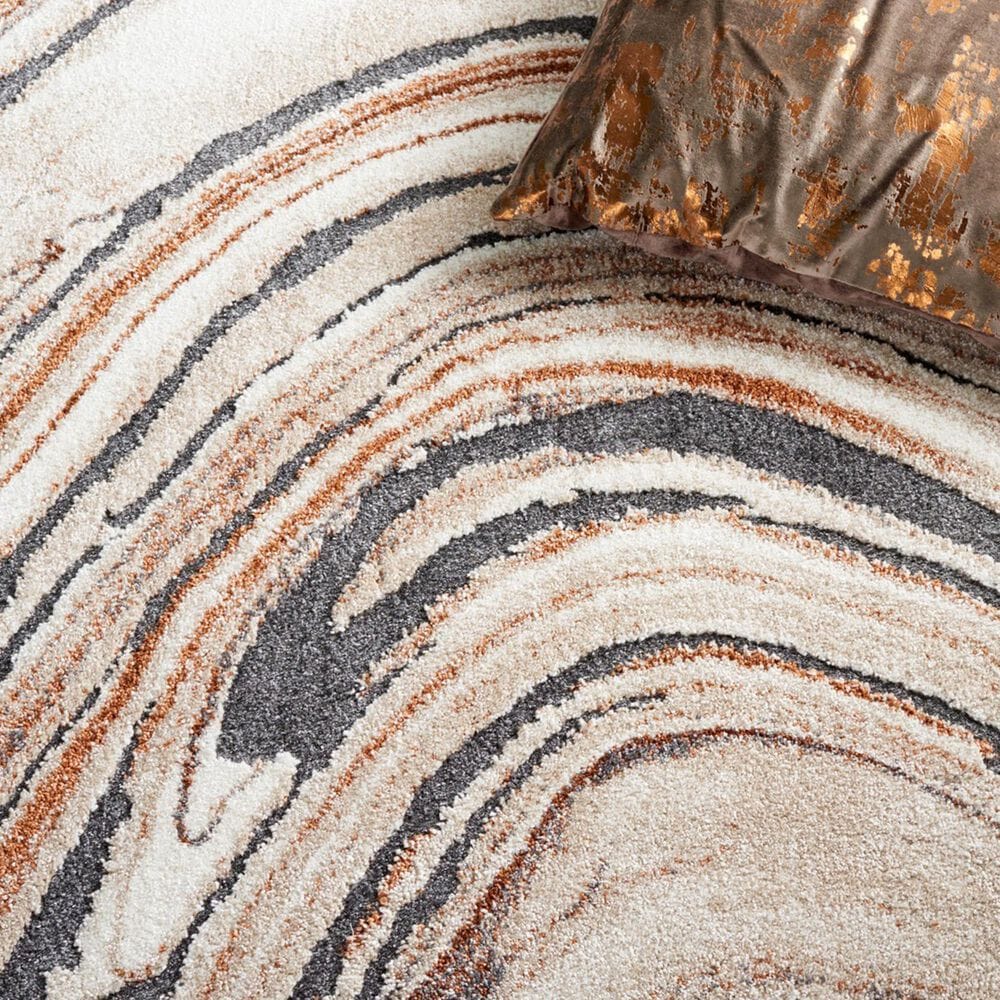 Safavieh Cyrus Shag CYR138A 4&#39;5&quot; x 6&#39;5&quot; Beige and Rust Area Rug, , large