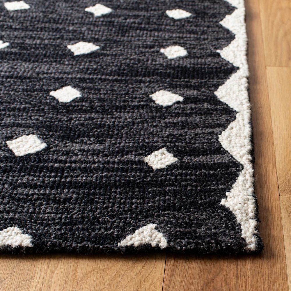 Safavieh Micro-Loop MLP171H 2&#39;3&quot; x 7&#39; Charcoal and Ivory Runner, , large