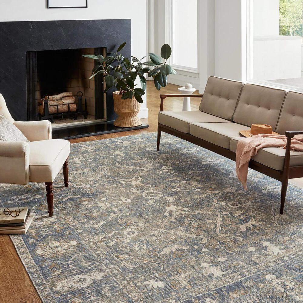 Chris Loves Julia x Loloi Rosemarie 6&#39;3&quot; x 9&#39; Sand and Lagoon Area Rug, , large