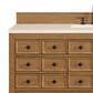 James Martin Malibu 60" Single Bathroom Vanity in Amber Birch with 3 cm Eternal Marfil Quartz Top and Rectangular Sink, , large