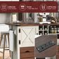 HOMLUX 54" Kitchen Island with Drop Leaf in White, , large