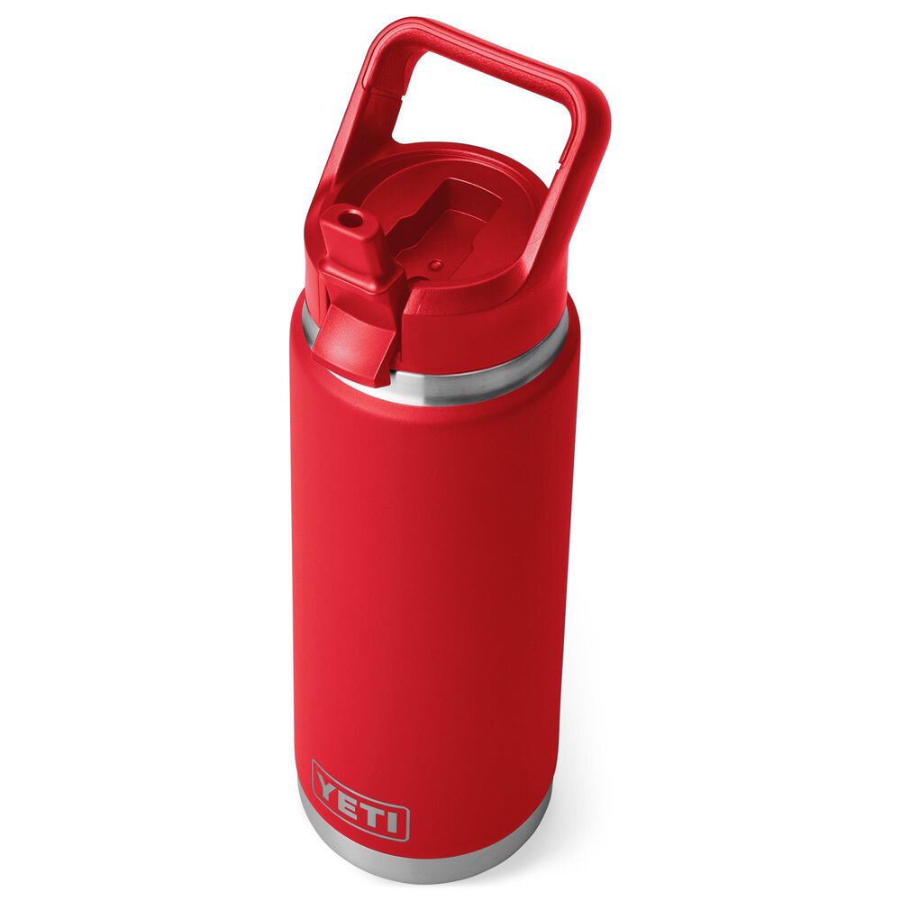 YETI Rambler 26 Oz Water Bottle with Straw Cap in Rescue Red, , large