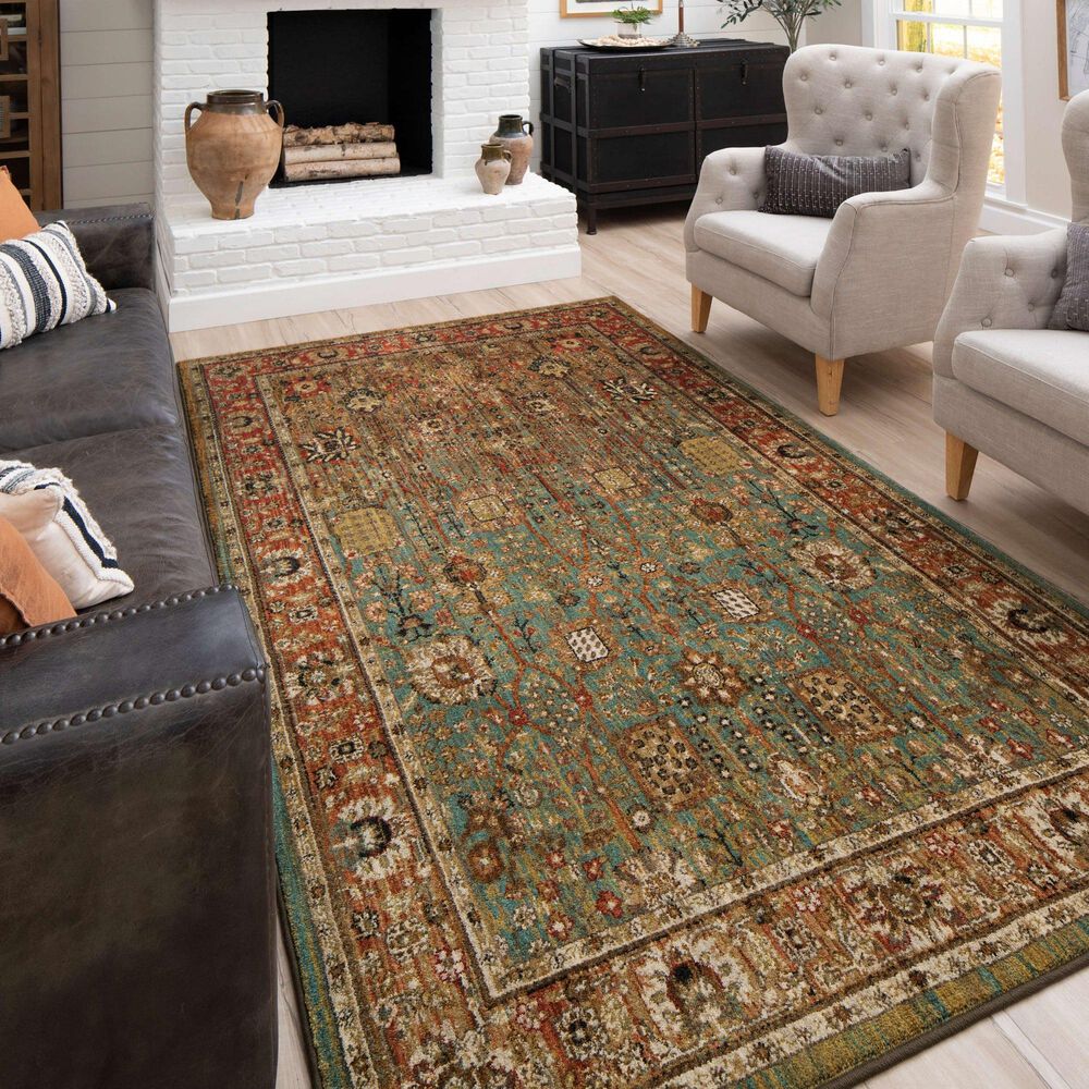 Karastan Spice Market Myanmar Aquamarine 5'3" x 7'10" Area Rug, , large