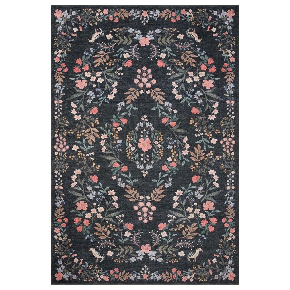 Rifle Paper Co. x Loloi Maison Tuileries 8"4" x 11"6" Black Area Rug, , large