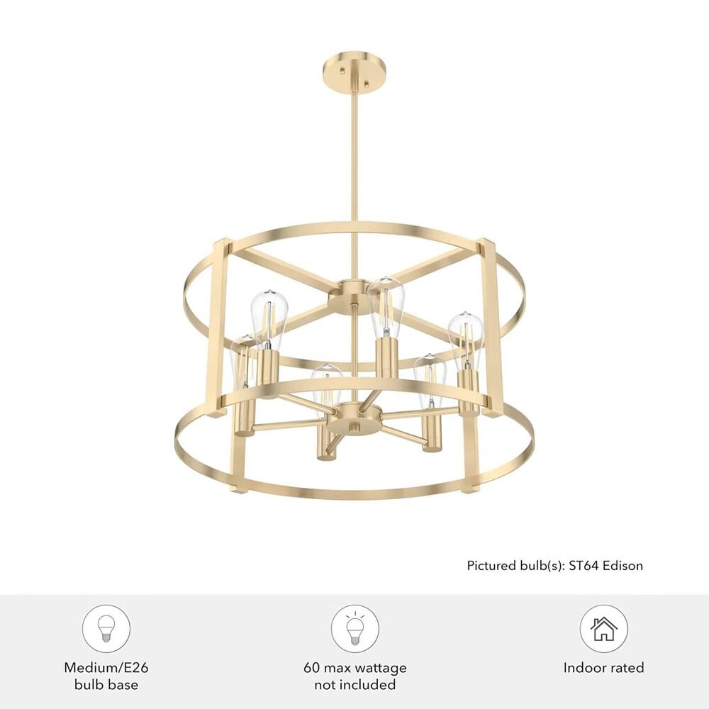 Hunter Astwood 6-Light Chandelier in Alturas Gold, , large