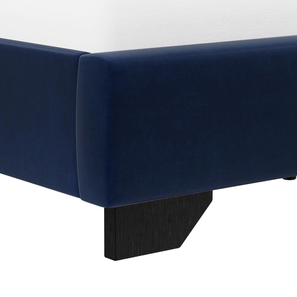 Richlands Furniture Reece Queen Upholstered Panel Bed in Sapphire Blue, , large