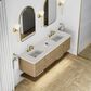 James Martin Allamari 72" Double Bathroom Vanity in Dune Mist with 3 cm Siberian Silestone Top, Rectangular Sinks and FreePower Wireless Charger, , large