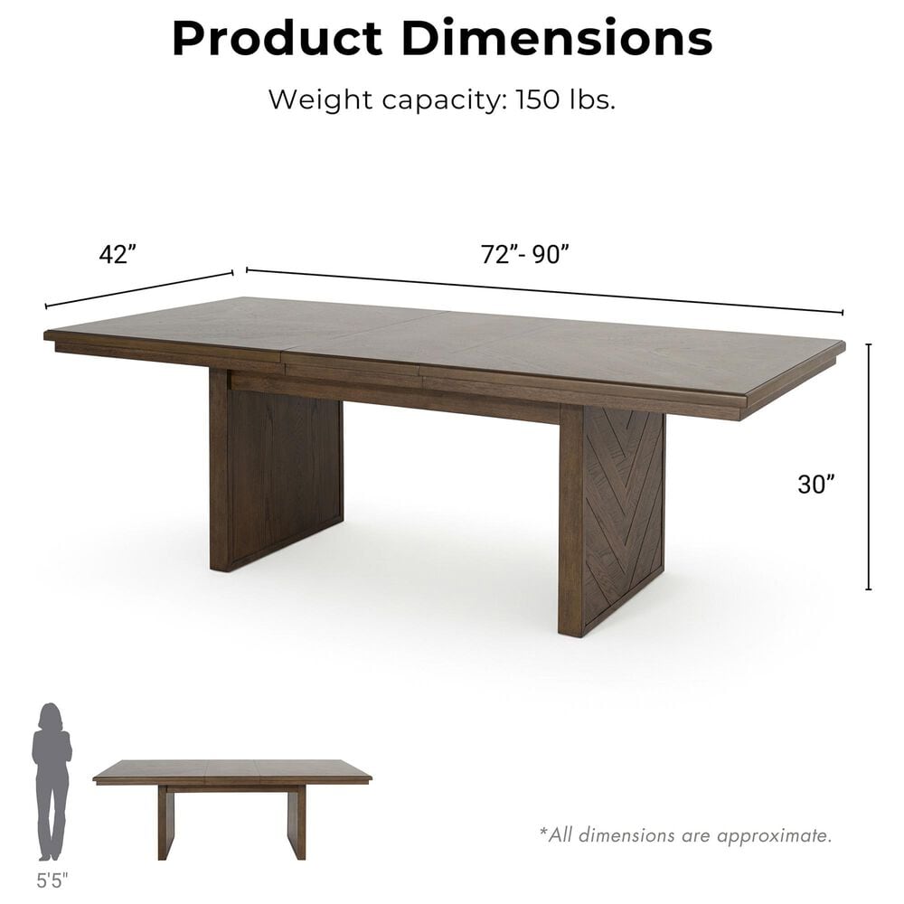 Furniture of America Virex Rectangle Extendable Dining Table in Dark Walnut, , large