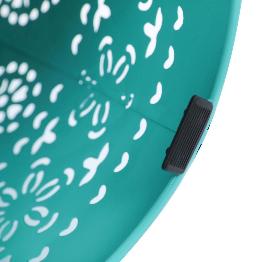 Hearth and Haven Outdoor Side Table with Built-In Solar Battery in Teal, , large