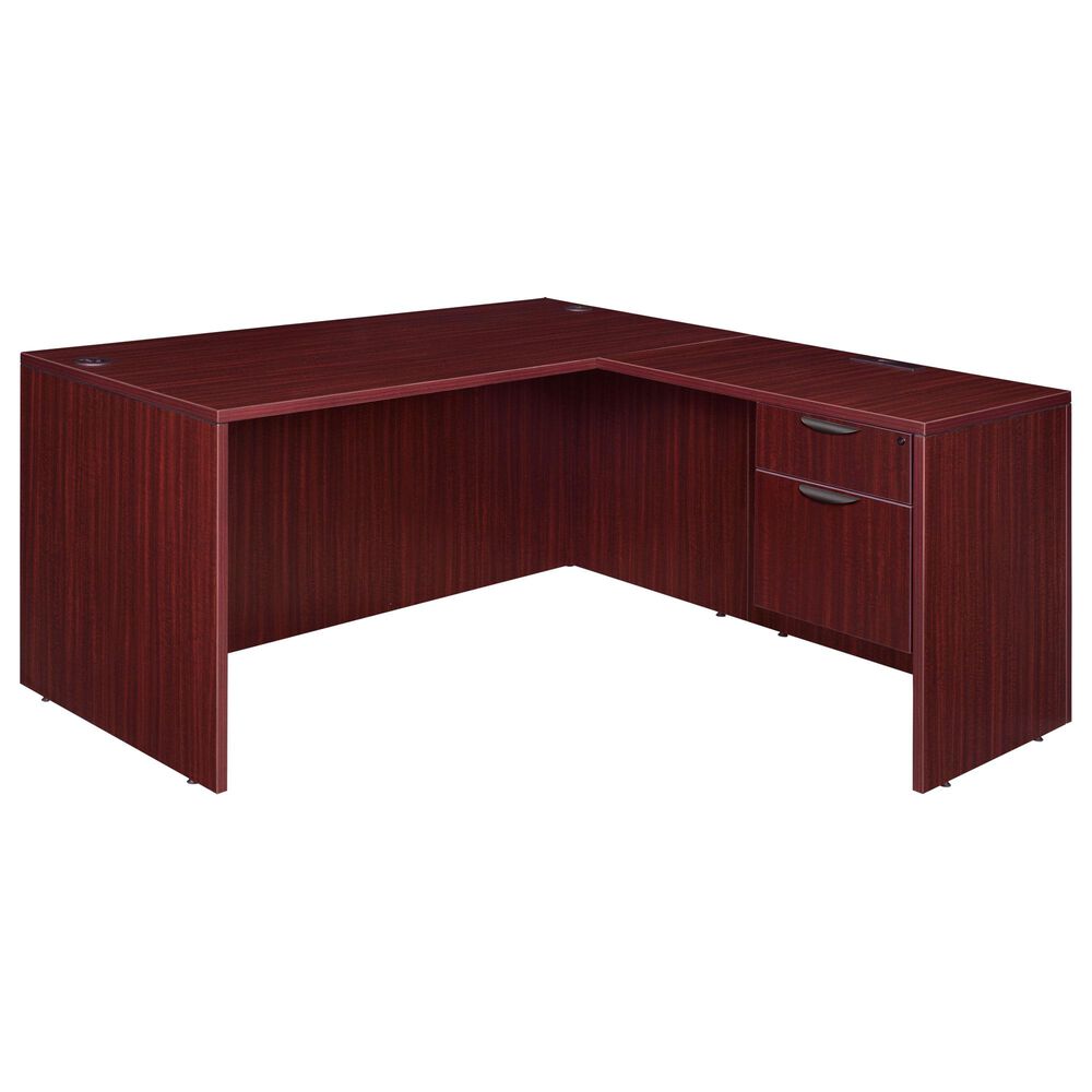 Regency Global Sourcing Legacy 71&quot; Single Pedestal L-Desk with Return in Mahogany, , large