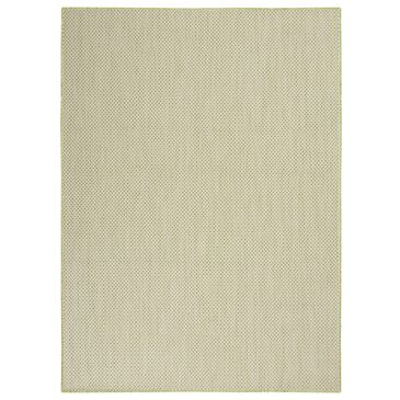 Nourison Courtyard Ivory and Green 5" x 7" Indoor/Outdoor Area Rug, , large