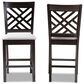 Baxton Studio Caron Counter Height Pub Chair with Gray Cushion in Espresso Brown (Set of 2), , large