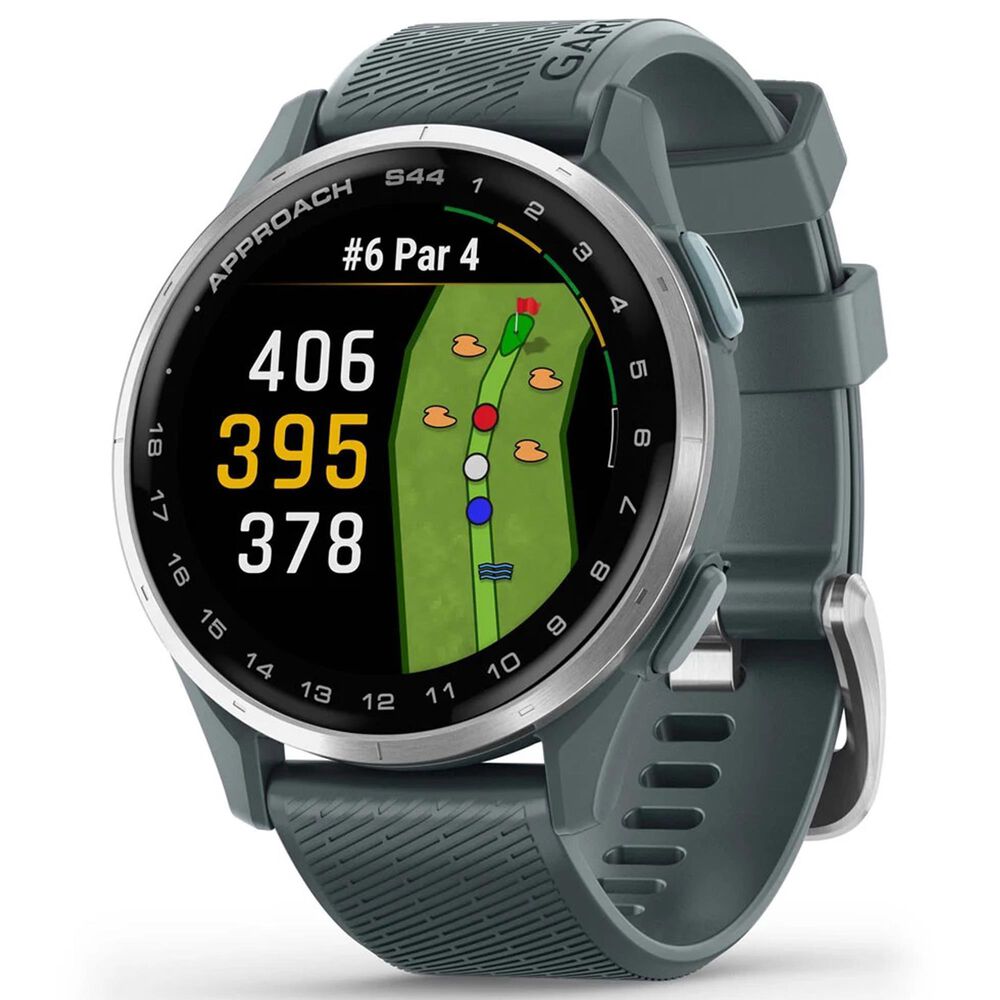 Garmin Approach S44 43mm Golf Smartwatch Silver Aluminum Bezel Case with Twilight Silicone Band, , large
