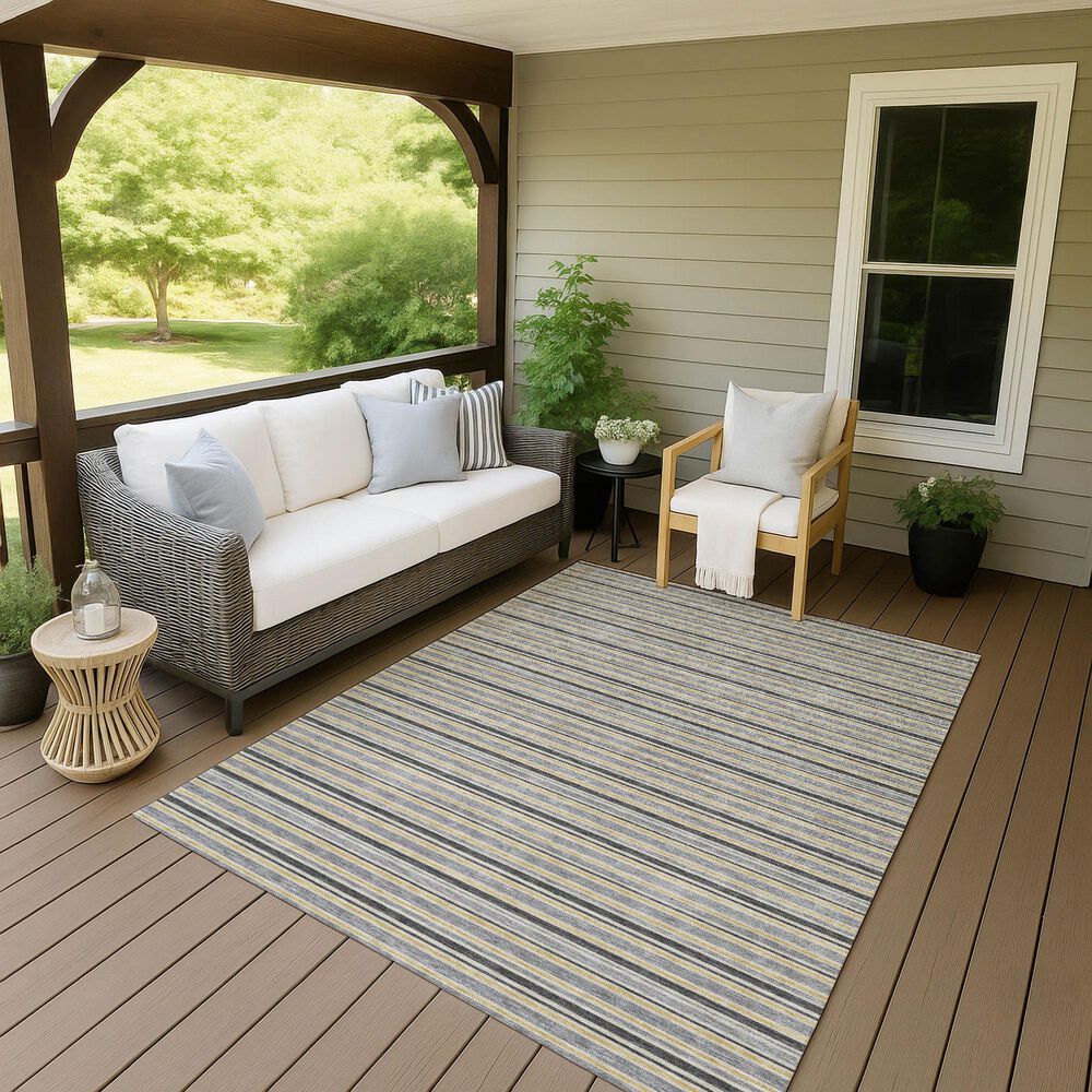 Dalyn Rug Company Soft Essentials Striped Granite 9' x 12' Indoor/Outdoor Area Rug, , large