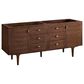 James Martin Vanities Amberly 72" Double Bathroom Vanity in Mid-Century Walnut with Single Hole 3 cm White Zeus Quartz Top and Rectangular Sinks, , large