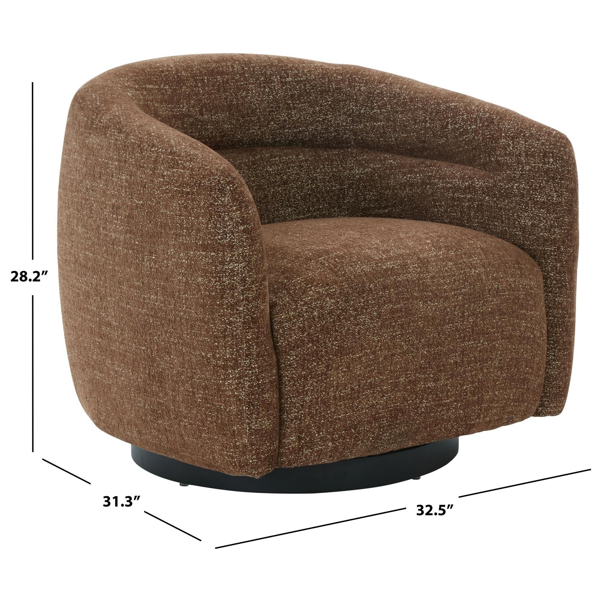 Safavieh Kellybryn Swivel Chair in Dark Brown