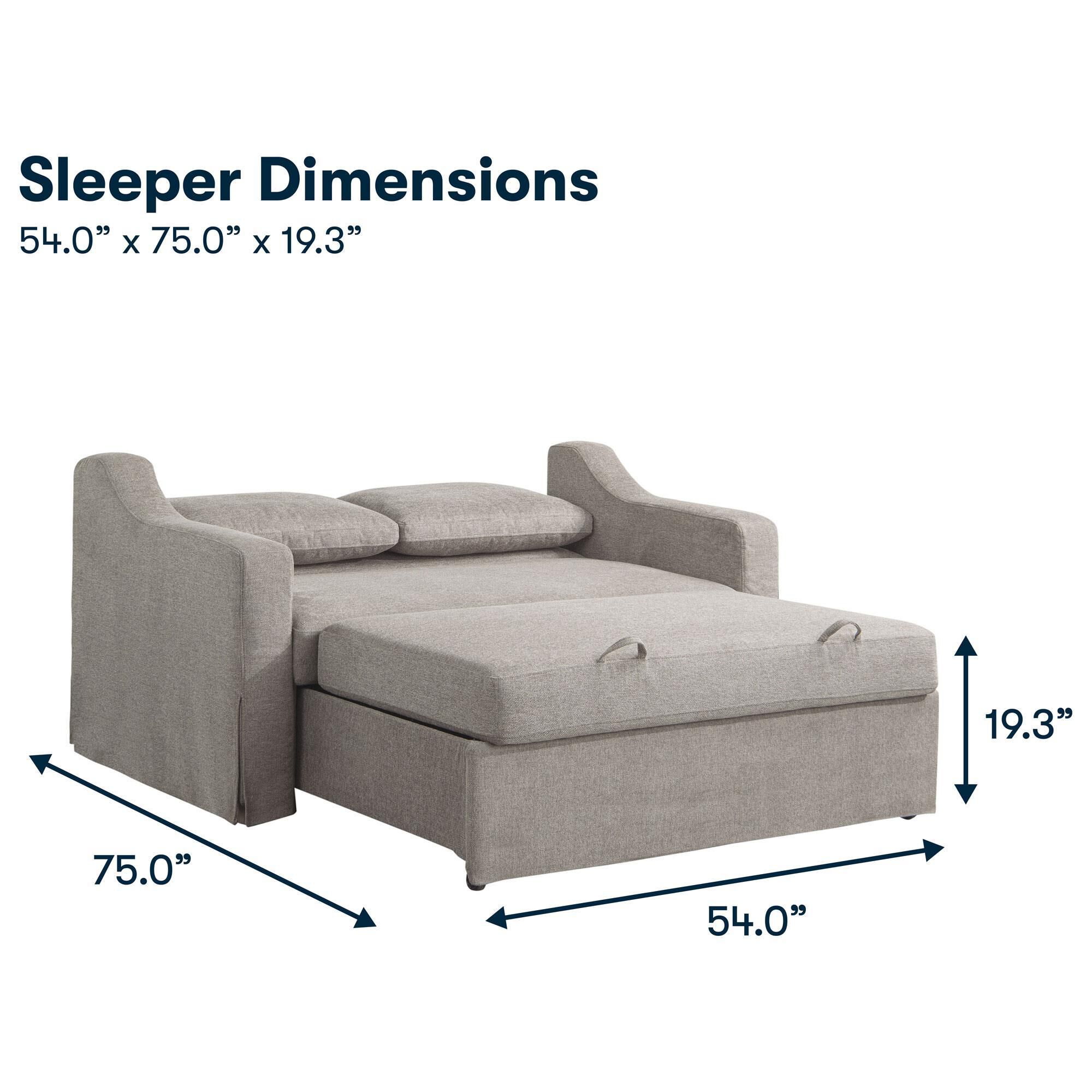 Serta Haddington Convertible Loveseat in Flax