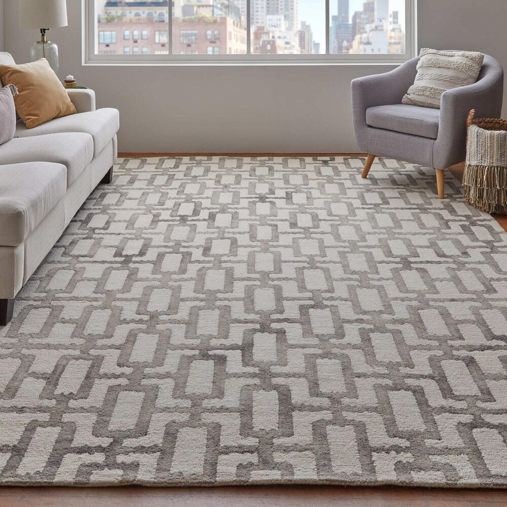 Feizy Lorrain 3&#39;6&quot; x 5&#39;6&quot; Gray and Ivory Area Rug, , large