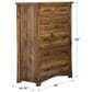 Briarwood LLC Jack and Jill 6 Drawer Chest in Rustic Hickory Cappuccino, , large