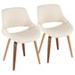 Lumisource Fabrizzi Dining Chair in Cream/Walnut (Set of 2), , large