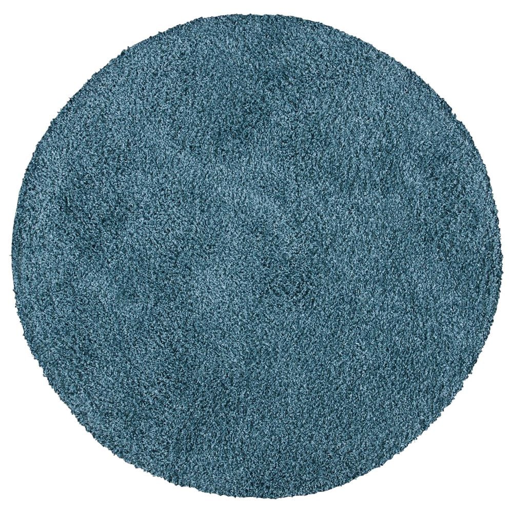 Safavieh Venus Shag 2"7" Round Blue Area Rug, , large