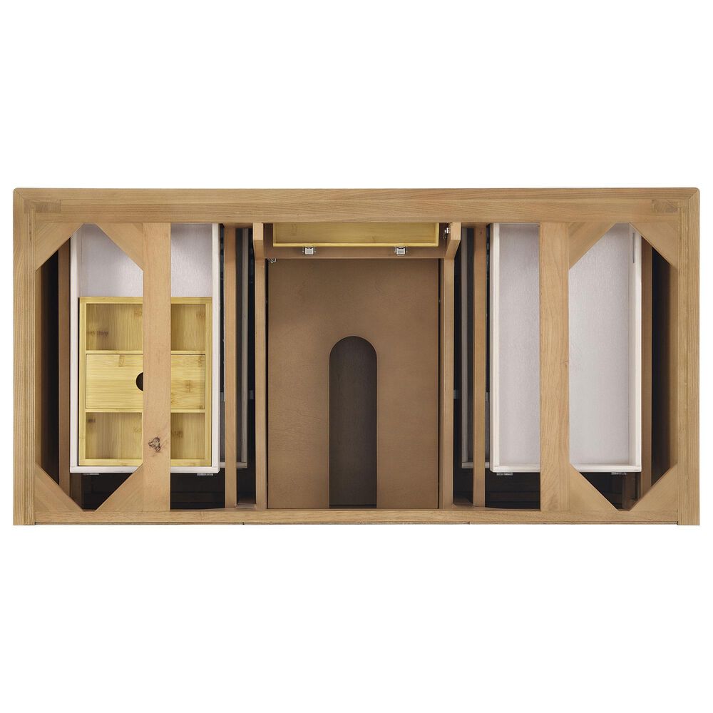 James Martin Vanities Lorelai 48" Single Vanity in Light Natural Oak with 3 CM Carrara White Marble Top, , large