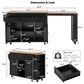 HOMLUX 86" Kitchen Island with Extendable Dining Table in Black, , large
