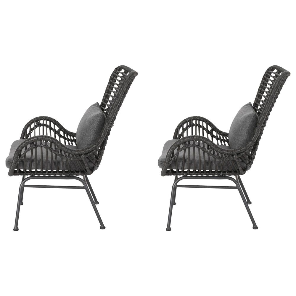 Hearth and Haven Tapscott Patio Club Chair with Dark Gray Cushion in Grey &#40;Set of 2&#41;, , large
