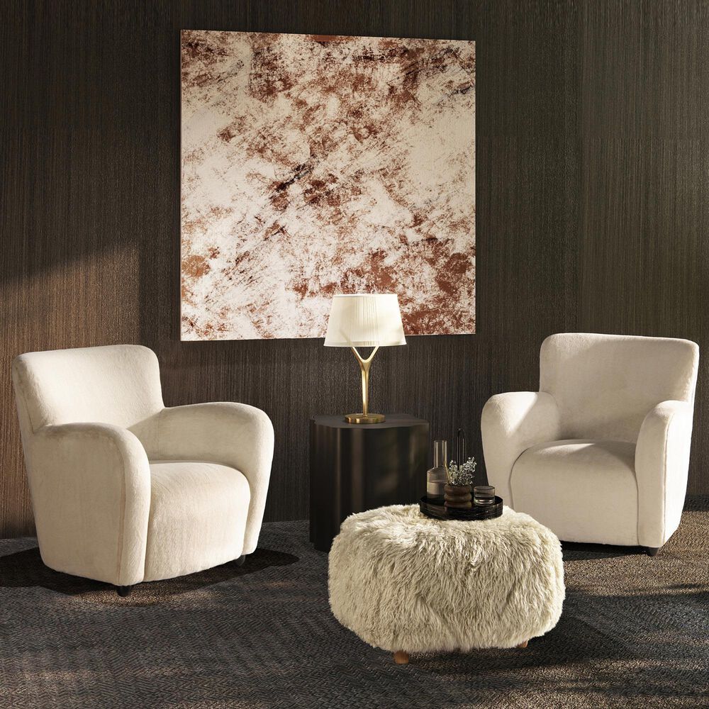 Jennifer Taylor Home Enchante Accent Ottoman in Taupe Beige, , large