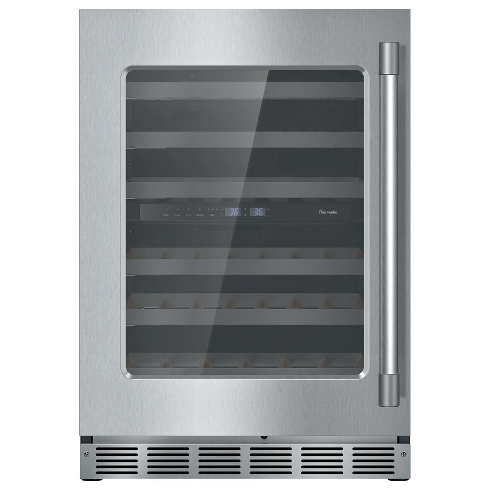 Thermador 24" Glass Door Wine Cooler with Professional Handle Left Hinge in Stainless Steel, , large