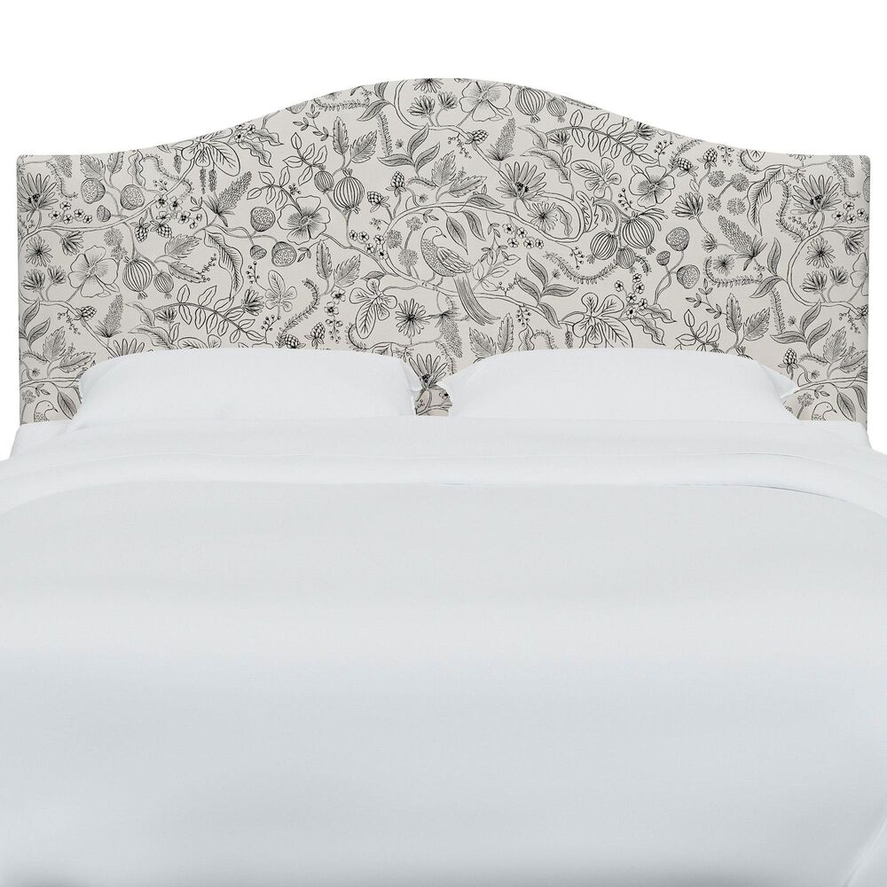 Rifle Paper Co Crafted by Cloth &amp; Company Mayfair Twin Headboard in Aviary Black/Cream, , large