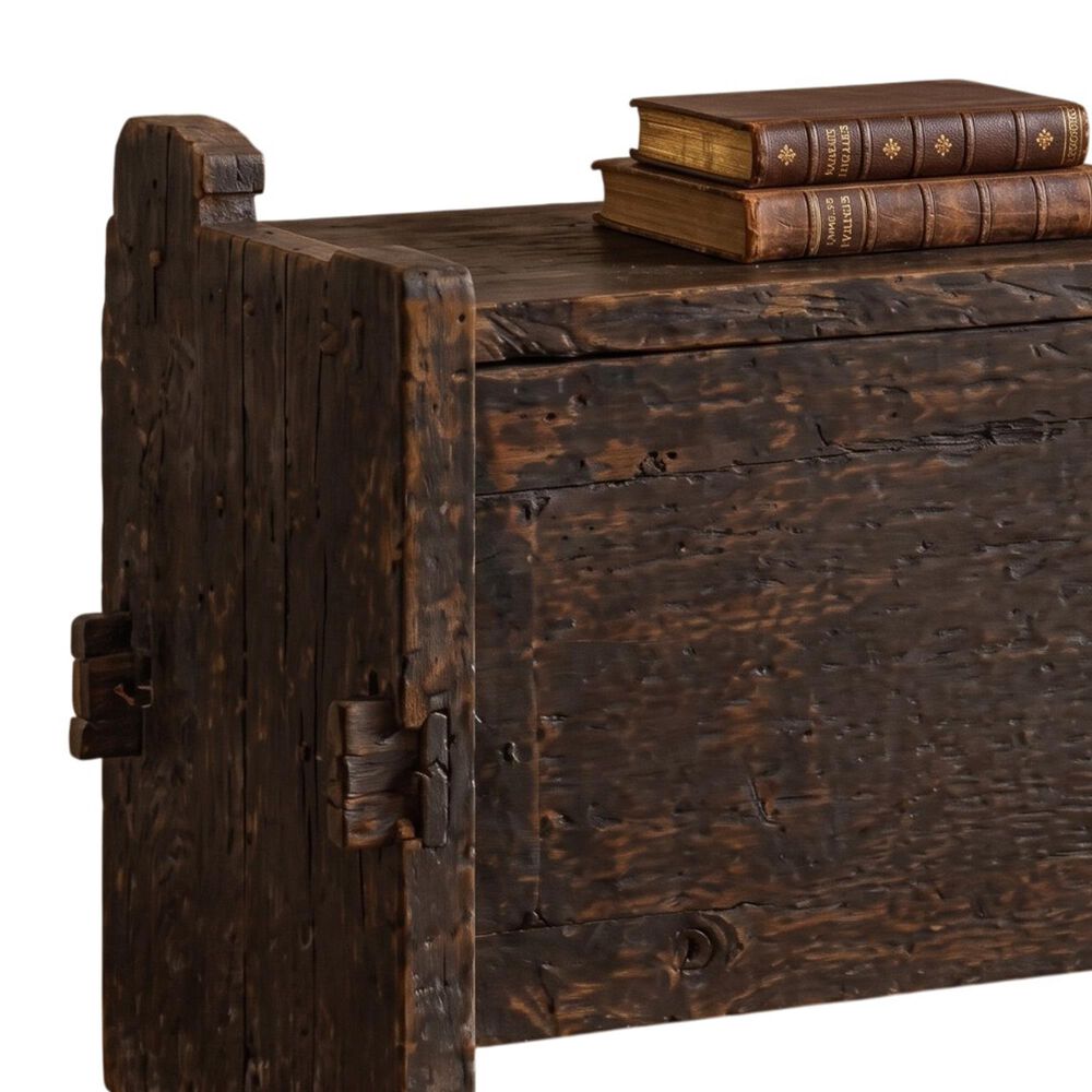 Jaipur Home One of a Kind Tribal Ivory Currency Storage Trunk in Brown and Black, , large
