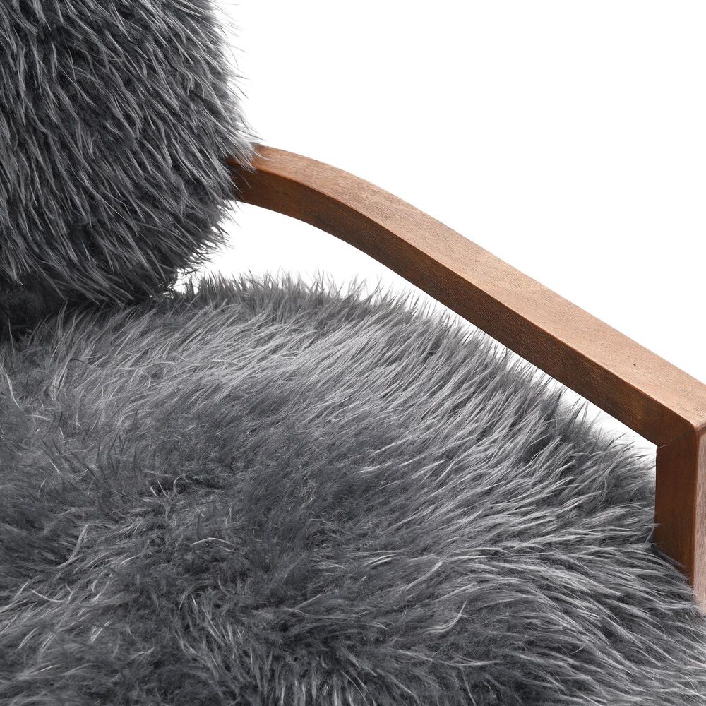 Furniture of America Lumir Long-Haired Accent Chair in Charcoal Gray, , large