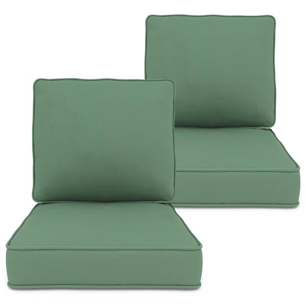 Sunwell Garden 4" Thick Outdoor Cushion Set in Green (Set of 2), , large