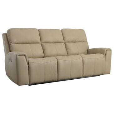 Flexsteel Jarvis Power Reclining Sofa with Headrests in Parchment, , large
