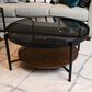 Shannon Hills Felix Round Coffee Table in Black and Walnut, , large