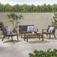 Hearth and Haven Temecula 4-Piece Outdoor Chat Set with Rectangular Coffee Table in Gray, , large